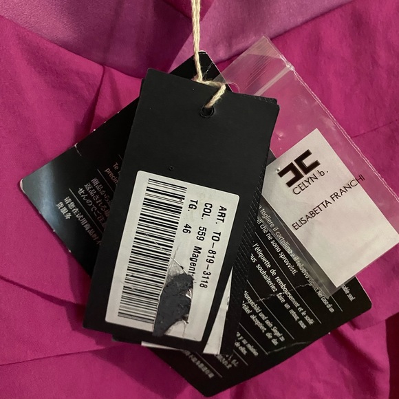 ELISABETTA FRANCHI Magenta Sleeveless halter Bustier Tube Style Shirt Top Sz 46 - Picture 12 of 12